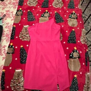 hot pink lulus asymmetrical top mini dress great condition worn twice size xs